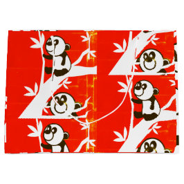Cute Pandas op een Bamboe boom Groot Cadeauzakje