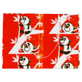 Cute Pandas op een Bamboe boom Groot Cadeauzakje (Achterkant)