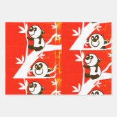 Cute Pandas op een Bamboe boom Inpakpapier Vel (Voorkant)