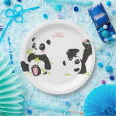 Cute pandas papieren bordje (Feest)