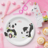 Cute pandas papieren bordje (Feest)