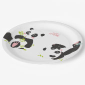 Cute pandas papieren bordje (Gekanteld)