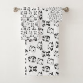 Cute Pandas Pattern Bad Handdoek (Insitu)