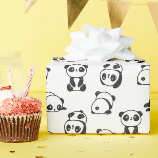 Cute Pandas Pattern Cadeaupapier (Verjaardagsfeest)