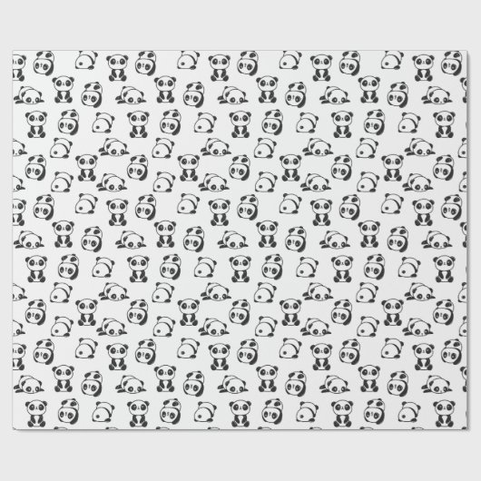 Cute Pandas Pattern Cadeaupapier (Vlak)