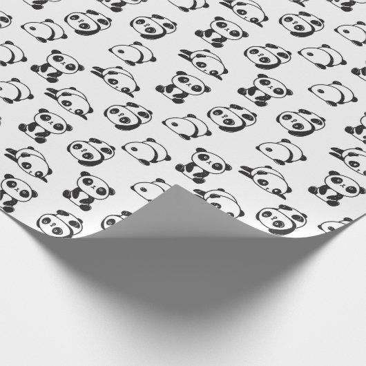 Cute Pandas Pattern Cadeaupapier (Hoek)