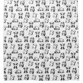 Cute Pandas Pattern Douchegordijn