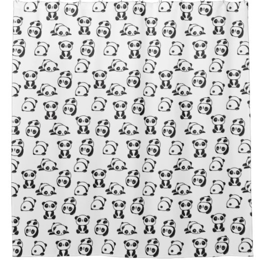 Cute Pandas Pattern Douchegordijn (Voorkant)