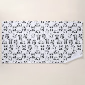 Cute Pandas Pattern Strandlaken (Voorkant)