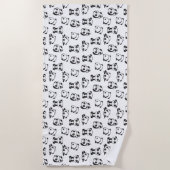 Cute Pandas Pattern Strandlaken (Voorkant)