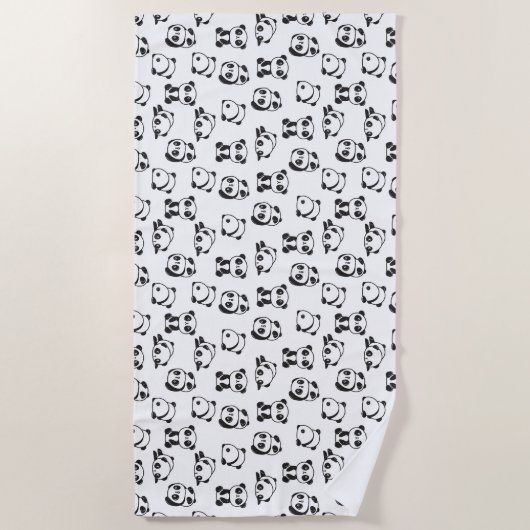 Cute Pandas Pattern Strandlaken (Voorkant)