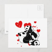 Cute Pandas speelfamilie Briefkaart (Voorkant / Achterkant)
