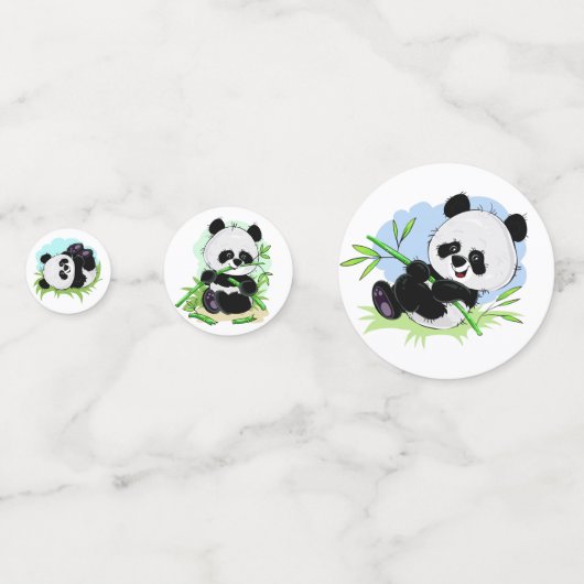 Cute Pandas table confetti (Achterkanten)