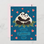 Cute Pandas Valentijnsdag Briefkaart (Voorkant / Achterkant)
