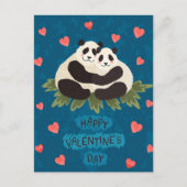 Cute Pandas Valentijnsdag Briefkaart (Voorkant)
