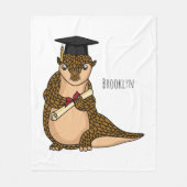 Cute pangolin graduate cartoon fleece deken (Voorkant)