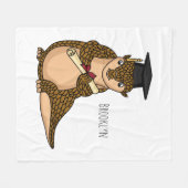 Cute pangolin graduate cartoon fleece deken (Voorkant (Horizontaal))