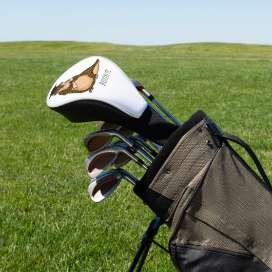 Cute pangolin graduate cartoon golfheadcover (Insitu)