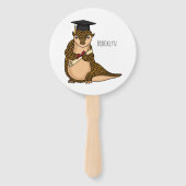 Cute pangolin graduate cartoon handwaaier (Achterkant)