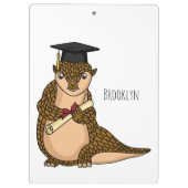 Cute pangolin graduate cartoon klembord (Achterkant)