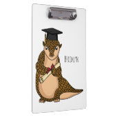 Cute pangolin graduate cartoon klembord (Rechts)