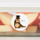 Cute pangolin graduate cartoon labels (Aangebracht)