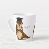 Cute pangolin graduate cartoon latte mok (Linkerhoek)
