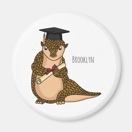 Cute pangolin graduate cartoon magneet (Voorkant)
