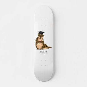 Cute pangolin graduate cartoon persoonlijk skateboard