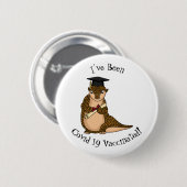Cute pangolin graduate cartoon ronde button 5,7 cm (Voorkant /achterkant)