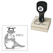 Cute pangolin graduate cartoon rubberstempel (Gestempeld)