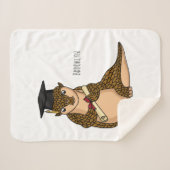 Cute pangolin graduate cartoon sherpa deken (Voorkant (horizontaal))