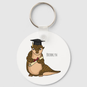 Cute pangolin graduate cartoon sleutelhanger