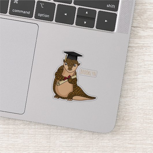 Cute pangolin graduate cartoon sticker (Detail)