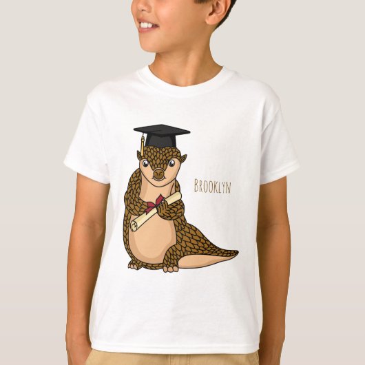 Cute pangolin graduate cartoon t-shirt (Voorkant)