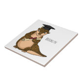 Cute pangolin graduate cartoon tegeltje (Zijkant)