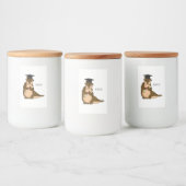 Cute pangolin graduate cartoon voedselcontainer etiket (Flessen)