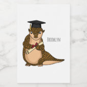 Cute pangolin graduate cartoon voedselcontainer etiket (Enkel label)