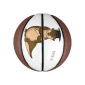 Cute pangolin graduating cartoon basketbal (Verticaal)