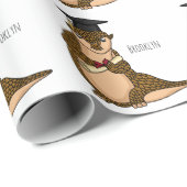 Cute pangolin graduating cartoon  cadeaupapier (Rol Hoek)