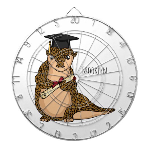Cute pangolin graduating cartoon  dartbord (Voorkant)