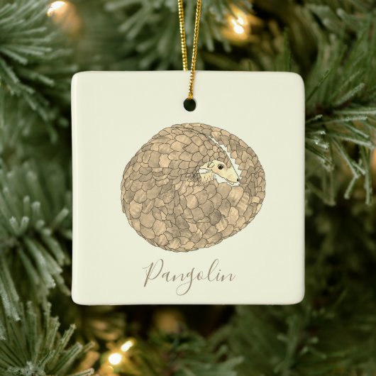 Cute Pangolin Keramisch Ornament (Boom)
