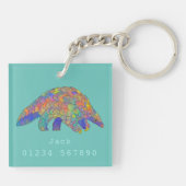 Cute Pangolin kleurrijke illustratie Sleutelhanger (Achterkant)