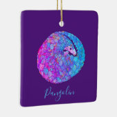 Cute Pangolin paars Keramisch Ornament (Rechts)