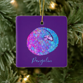 Cute Pangolin paars Keramisch Ornament