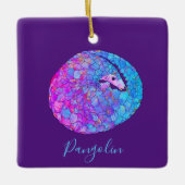 Cute Pangolin paars Keramisch Ornament (Voorkant)