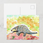 Cute Pangolin Painting Briefkaart (Voorkant / Achterkant)
