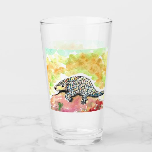 Cute Pangolin Painting Glas (Voorkant)