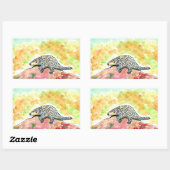 Cute Pangolin Painting Rechthoekige Sticker (Vel)