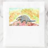 Cute Pangolin Painting Rechthoekige Sticker (Tas)